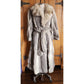 Vintage 70s Gray Fur Boho Coat Belted Fox & Rabbit Medium