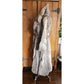 Vintage 70s Gray Fur Boho Coat Belted Fox & Rabbit Medium