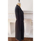 Vintage 70s Black Wrap Dress Ruffled Shawl Collar Long Sleeves