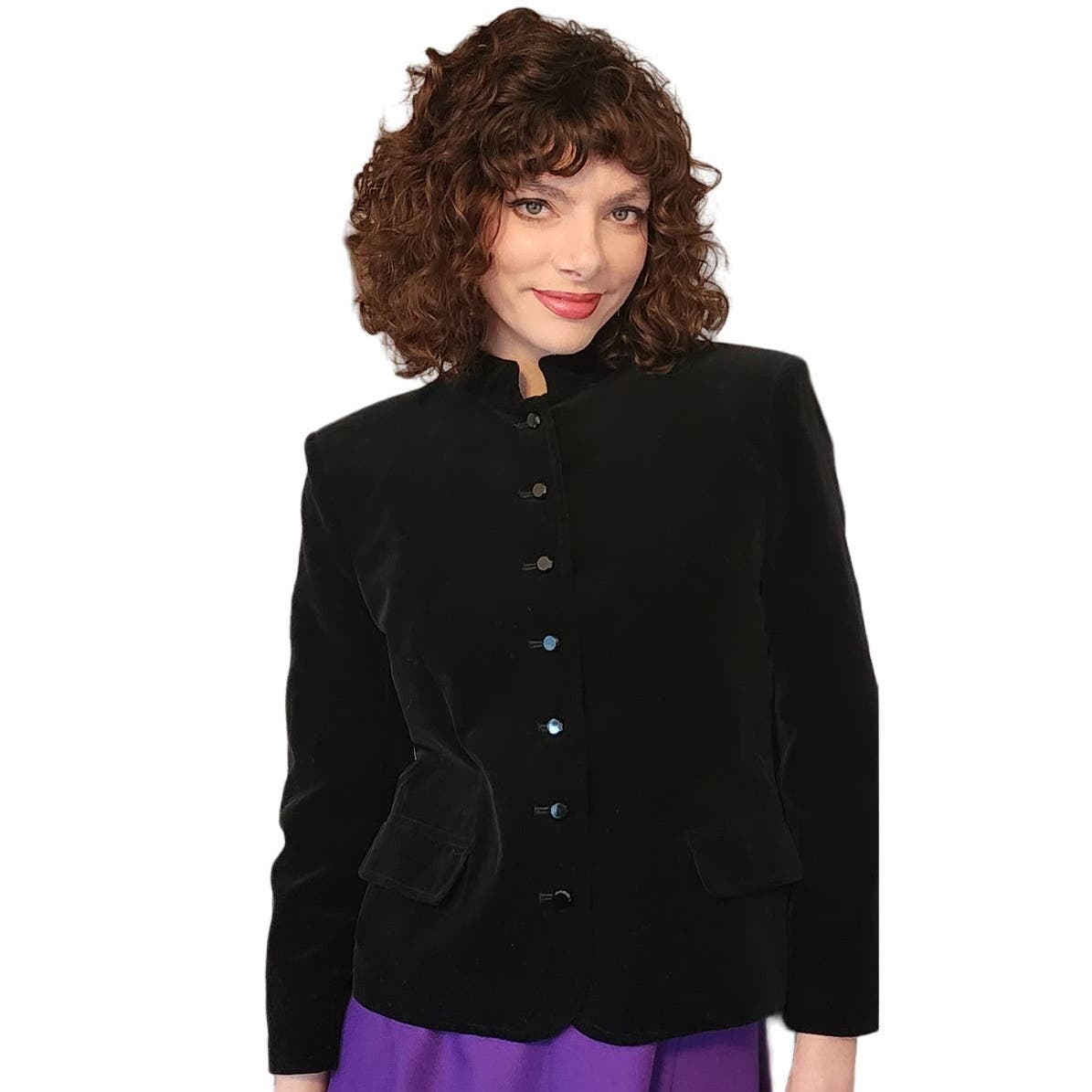 Vintage 80s Black Velvet Blazer by Field's