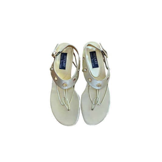 Vintage 90s Gold Strappy Sandals Stuart Weitzman Shoes Size 10