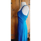Vintage 90s Armani Blue Evening Dress Criss Cross Back