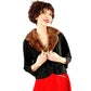 50s Black Wool Blazer w-Brown Mink Fur Collar Designer's Shop Chas A Stevens M