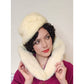 Vintage 60s White Mink Fur Hat Pillbox Beanie Hudson's Salon Detroit