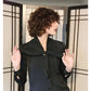 Vintage 70s Christian Dior Dress Long Sleeved Black Silk