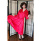 Vintage 50s Red Satin Evening Dress by Dynasty