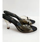Vintage 50s Plastic Shoes Peeptoe Clear Lucite Slides Mules Springolators