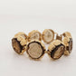 1960s Bracelet in Cut Crystal With Cameo & Hammered Gold Chunky Maximalist Baroque Ornate