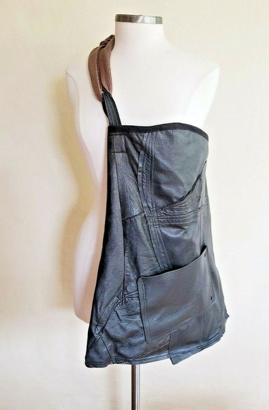 Black Leather Handmade Shoulder Bag Oversized Designer Agnieszka Kulon