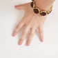 1960s Bracelet in Cut Crystal With Cameo & Hammered Gold Chunky Maximalist Baroque Ornate
