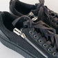 DEMONIA Razor Blade Zipper Sneakers Black Shoes Unisex Sneeker 105 Ladies 7