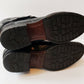 Vera Wang Lavender Black Leather Kippy Boots Buckle Straps Zipper 8 Mid Calf