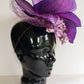 Handmade Floral Fascinator Purple Pink Large Flower Headpiece Artisinal Milliner