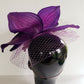 Handmade Floral Fascinator Purple Pink Large Flower Headpiece Artisinal Milliner