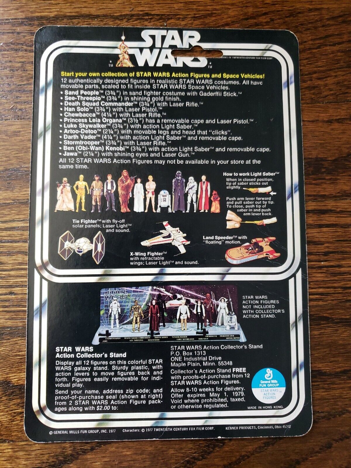 1977 Kenner 12 Back Original Star Wars Jawa Cardback Card Only No.38270