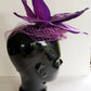 Handmade Floral Fascinator Purple Pink Large Flower Headpiece Artisinal Milliner