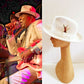Eddy Chief Clearwater Chicago Blues Guitar White Wool Hat Feather Untouchable