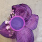Handmade Floral Fascinator Purple Pink Large Flower Headpiece Artisinal Milliner