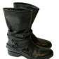 Vera Wang Lavender Black Leather Kippy Boots Buckle Straps Zipper 8 Mid Calf