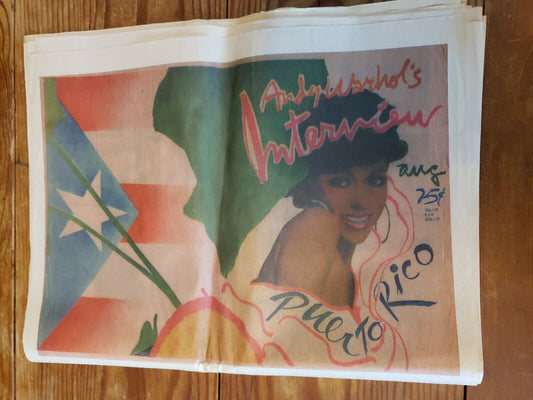 Andy Warhol Interview Magazine August 1975 W/Antonio Lopez  Puerto Rico Focus