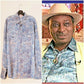 Eddy Chief Clearwater Bespoke Stage Shirt Blue Paisley Print 3X Blues Guitarist
