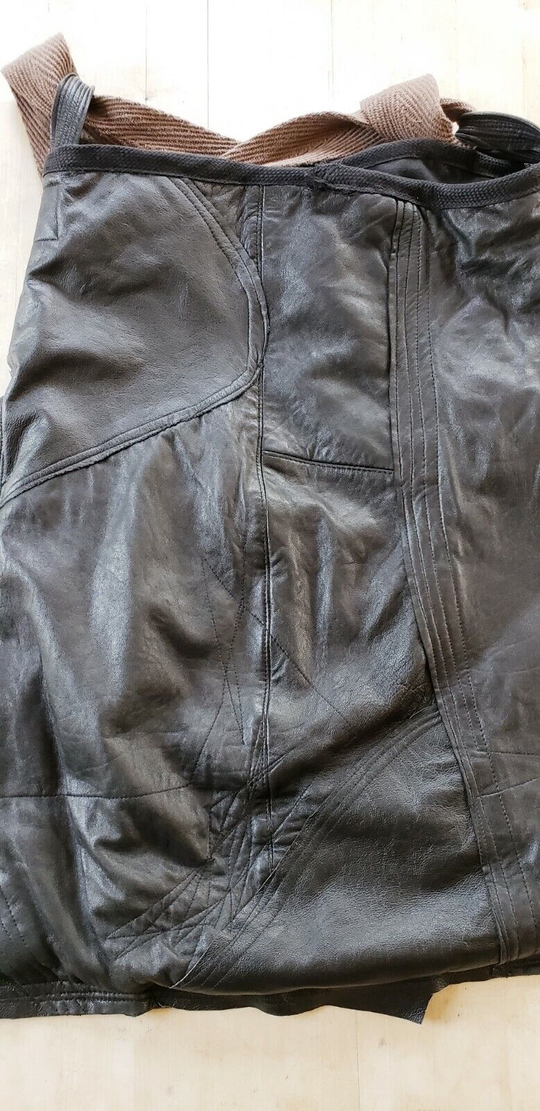 Black Leather Handmade Shoulder Bag Oversized Designer Agnieszka Kulon