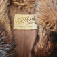 80s 70s Long Raccoon Fur Coat with Large Collar by Tibor Furs Small