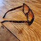 70s 80s Brown Tortoiseshell Oversized Sunglasses Squarish Shape Orange Tint Lenses