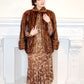 1940s Brown Fur Jacket Convertible Wrap Stole  / M