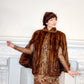 1940s Brown Fur Jacket Convertible Wrap Stole  / M