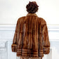 1940s Brown Fur Jacket Convertible Wrap Stole  / M