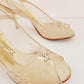 50s Clear Lucite High Heel Shoes High Heel Slingbacks Peep Toe Size 6