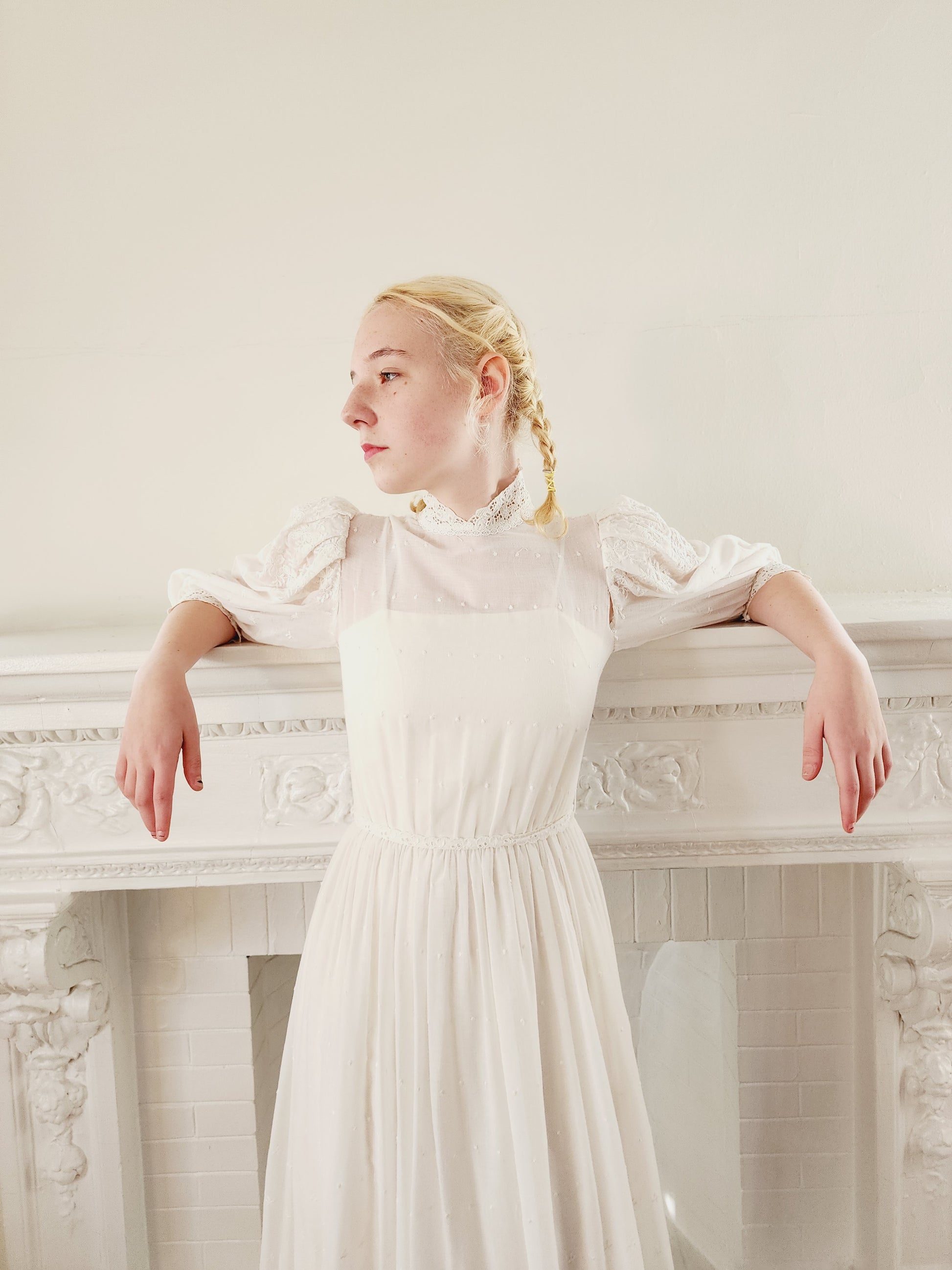 70s White Maxi Dress Neo Edwardian Meets Prairie Style Dotted Swiss & RareJule Vintage 70s White Maxi Dress Neo Edwardian Meets Prairie Style Dotted Swiss & RareJule Vintage