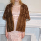 1950s Caramel Brown Mink Stole Wrap Shrug
