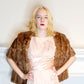 1950s Caramel Brown Mink Stole Wrap Shrug