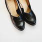 1930s Black High Heel Pumps Shiny Leather Classic by Naturalizer Size 6