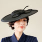 50s Black Platter Hat Midcentury New Look Style Saucer Pancake Bennett's Millinery Evanston