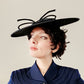 50s Black Platter Hat Midcentury New Look Style Saucer Pancake Bennett's Millinery Evanston