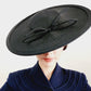 50s Black Platter Hat Midcentury New Look Style Saucer Pancake Bennett's Millinery Evanston