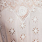 Edwardian Blouse White Cotton Lace with Eyelets and Back Ribbon Closure Small