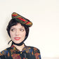 80s Liz Claiborne Long Sleeved Blouse Marching Band Print Dark Rayon M