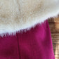 60s Lilli Ann Coat Fuschia Pink Wool White Mink Fur Collar A Line Large
