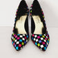 1980s High Heel Shoes Colorful Checked Print Pumps Fredericks of Hollywood size 8.5