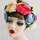 60s Sculpted Flower Hat Multicolored Bouquet Cap by Don Anderson New York
