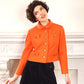 60s Orange Blazer / Boxy Jacket with Gold Buttons Small by Vilano