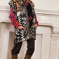 90s Artisinal Handmade Jacket Tunic Vest Reversible in Mixed Media & Leather by Nadya Bali
