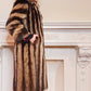 80s 70s Long Raccoon Fur Coat with Large Collar by Tibor Furs Small