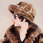 1970s Raccoon Fur Hat w/Brim Winter Boho Style