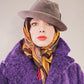 60s Mens Gray Fedora w/Feather in Brushed Wool by Mallory