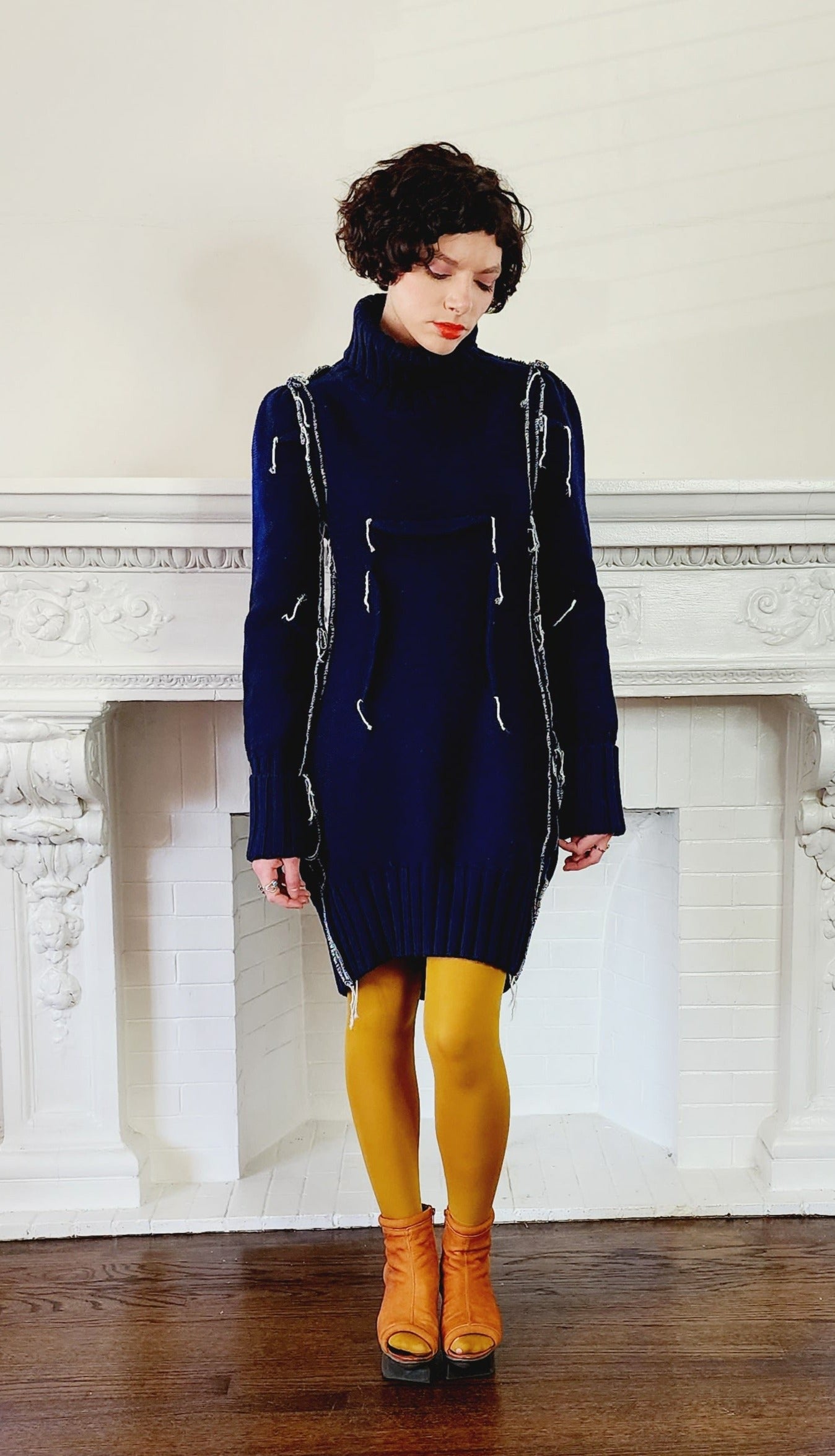 black and blue sweater dress 2018 New Autumn Dark Blue Sweater 2 Pcs Women Winter Dress Set China S Blue wool dress